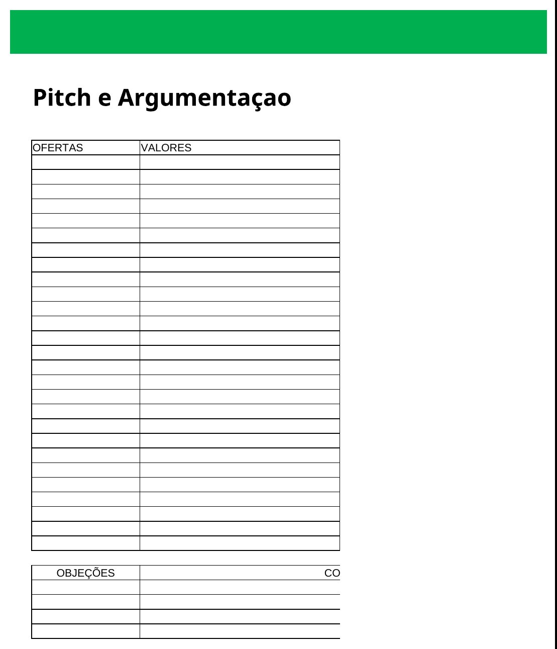 Aba Pitch da planilha